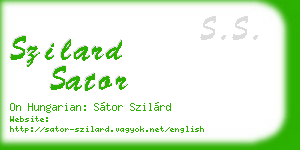 szilard sator business card