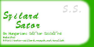 szilard sator business card